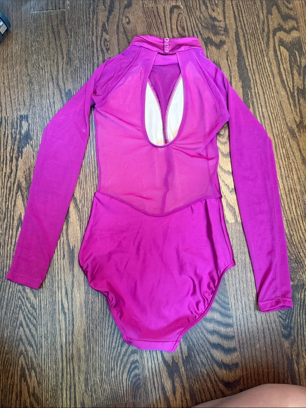 ElLEVE Girls' Long Sleeve Fuchsia Dance Leotard Youth Large